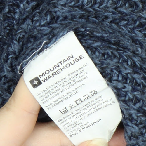 Mountain Warehouse Men’s Blue Half Zip Chunky Knit Jumper L
