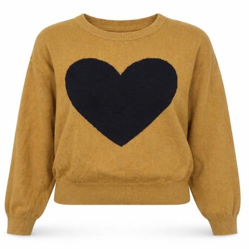 GAP Kids Brown Heart Knit Crew Neck Jumper Teen Size 10
