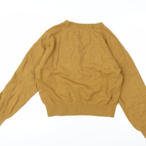 GAP Kids Brown Heart Knit Crew Neck Jumper Teen Size 10