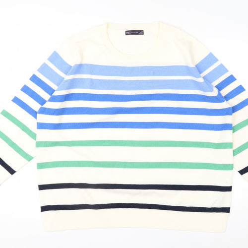 Marks and Spencer Women's Multicoloured Striped Pullover Jumper Size 22
