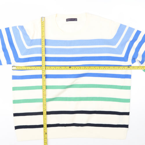 Marks and Spencer Women's Multicoloured Striped Pullover Jumper Size 22