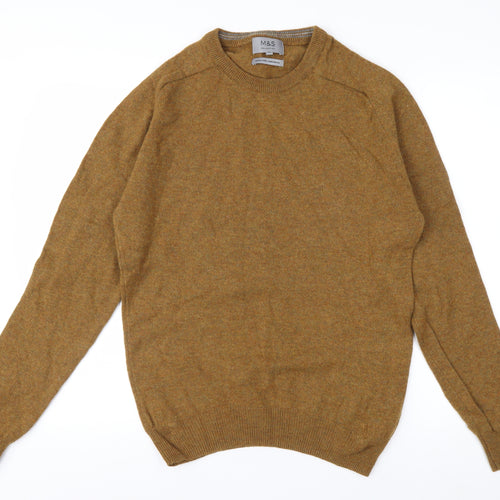 Marks and Spencer Men’s Brown Wool Pullover Jumper M Crew Neck