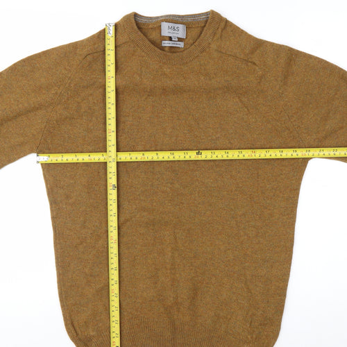 Marks and Spencer Men’s Brown Wool Pullover Jumper M Crew Neck