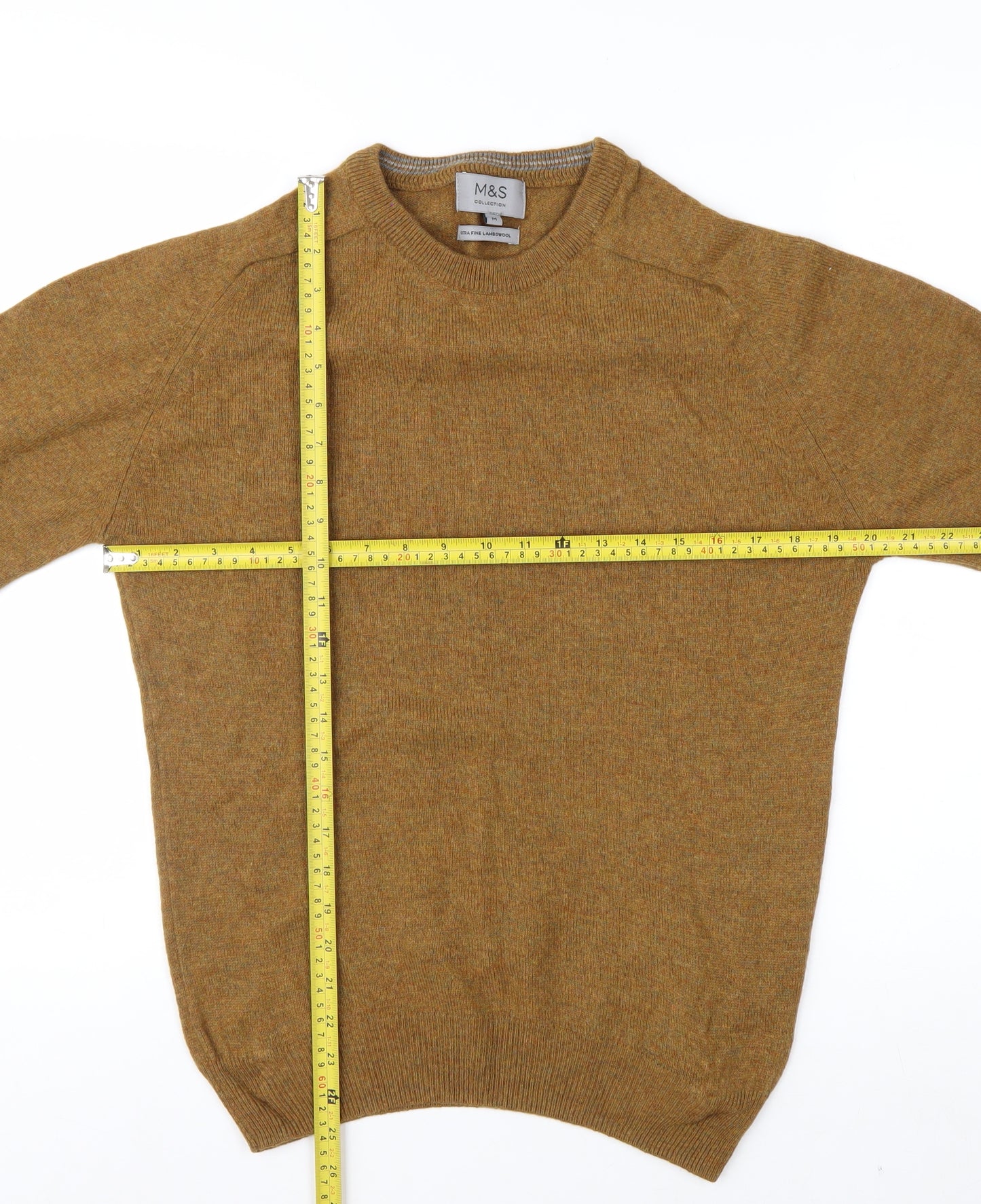 Marks and Spencer Men’s Brown Wool Pullover Jumper M Crew Neck
