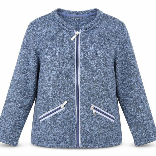 Marks and Spencer Per Una Blue Zip Knit Cardigan Women M Full Zip