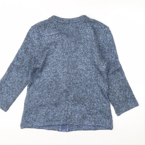 Marks and Spencer Per Una Blue Zip Knit Cardigan Women M Full Zip
