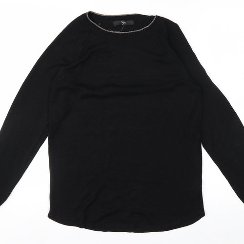 Next Women Black Size 8 Crew Neck Long Sleeve Knit Jumper