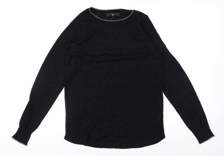 Next Women Black Size 8 Crew Neck Long Sleeve Knit Jumper