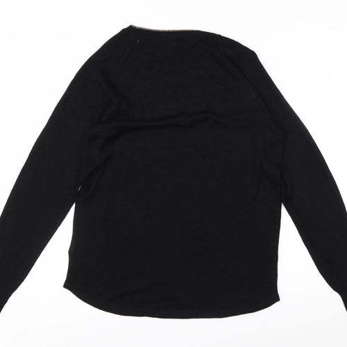 Next Women Black Size 8 Crew Neck Long Sleeve Knit Jumper