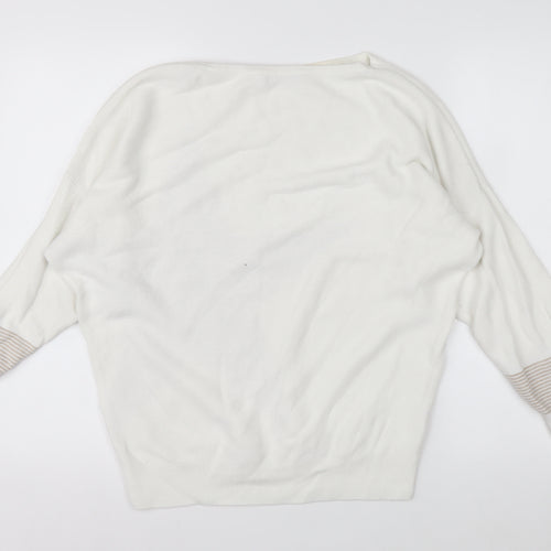 Mint Velvet Women Ivory Star Knit Relaxed Pullover Jumper Size S