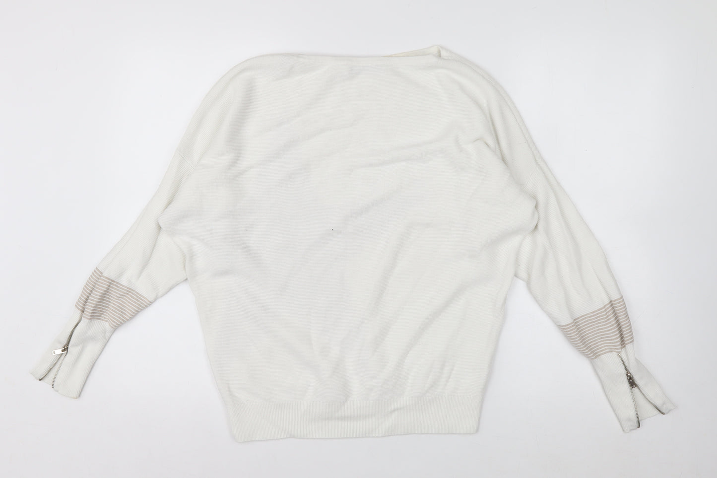 Mint Velvet Women Ivory Star Knit Relaxed Pullover Jumper Size S