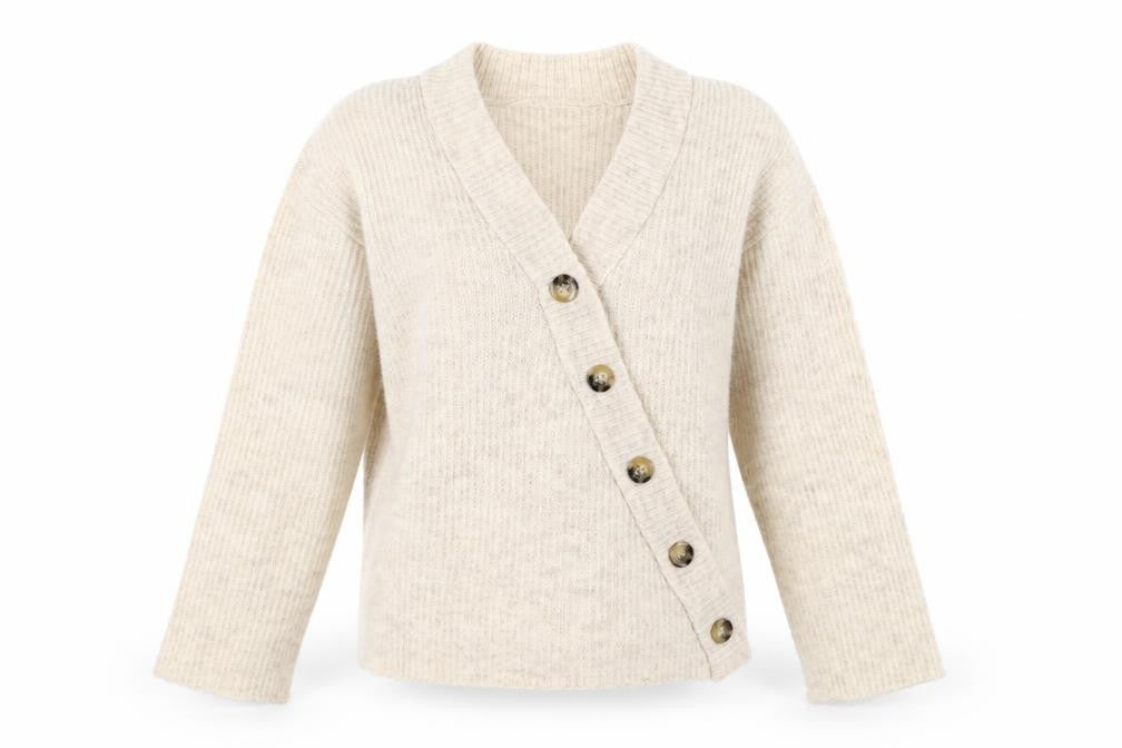 NA-KD Women’s Beige XS Cardigan Button Knit Autumn Layer