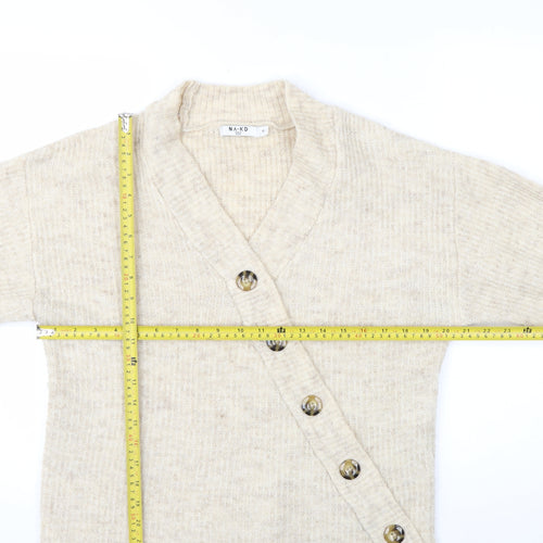 NA-KD Women’s Beige XS Cardigan Button Knit Autumn Layer