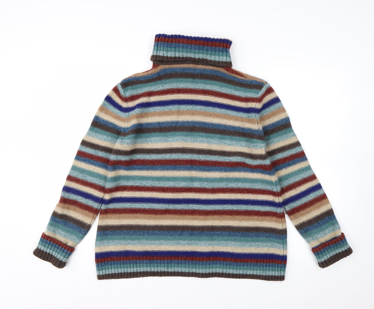 Seasalt Cornwall Womens Multicoloured Roll Neck Lambswool Jumper UK 12
