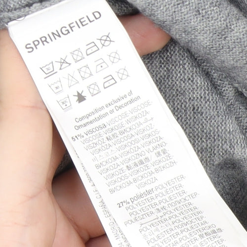 Springfield Womens Grey Beaded Bell Sleeve Tunic Jumper Size 8