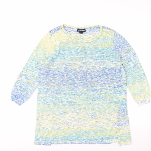 Lands' End Women's Multicoloured M Knit Cotton Acrylic Pullover Jumper