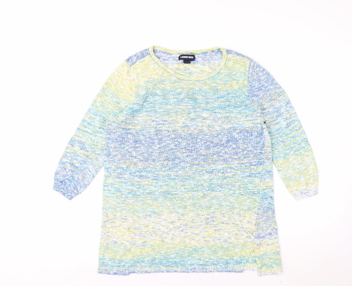 Lands' End Women's Multicoloured M Knit Cotton Acrylic Pullover Jumper