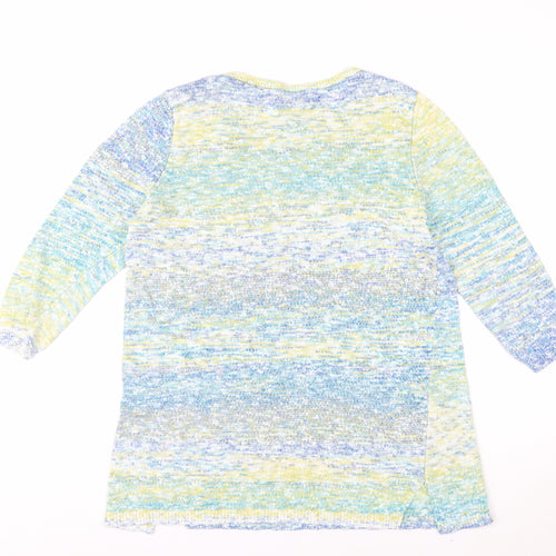 Lands' End Women's Multicoloured M Knit Cotton Acrylic Pullover Jumper