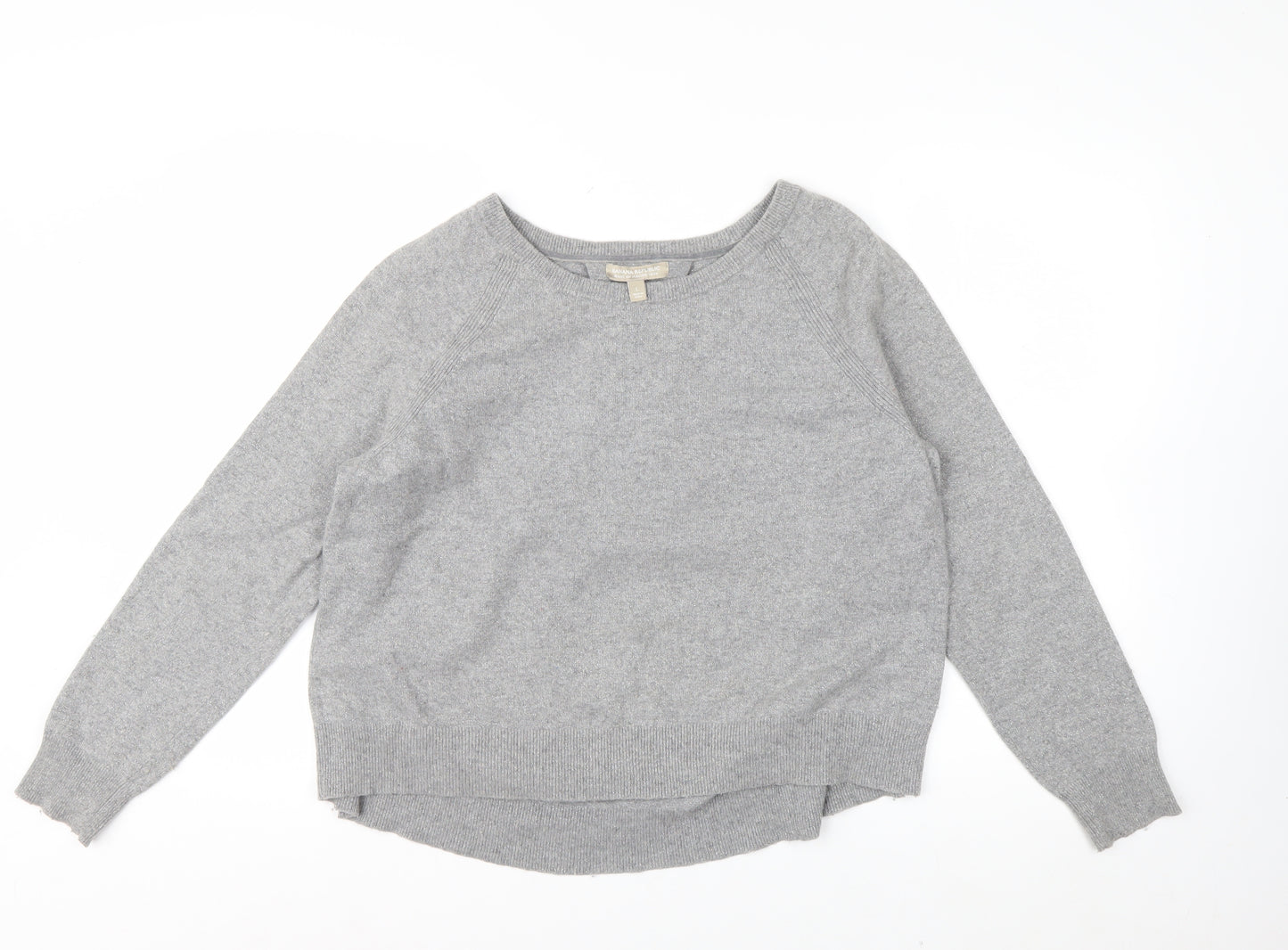 Banana Republic Womens Grey Wool Blend Crew Neck Pullover Jumper L