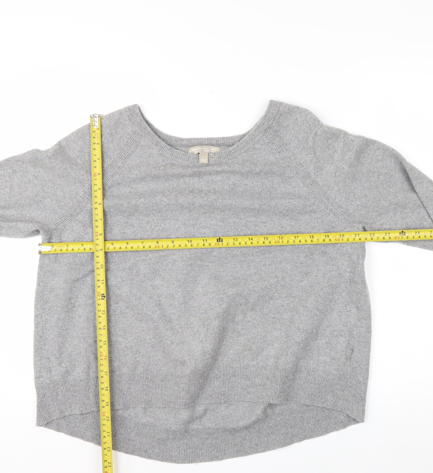 Banana Republic Womens Grey Wool Blend Crew Neck Pullover Jumper L
