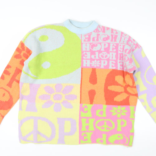 Urban Outfitters Women's Multicoloured Peace & Love Knit Jumper M