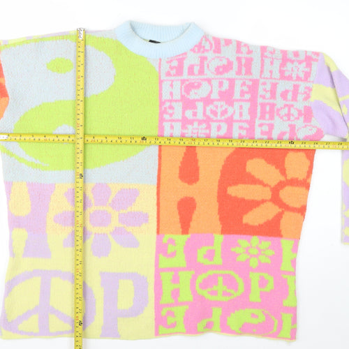 Urban Outfitters Women's Multicoloured Peace & Love Knit Jumper M