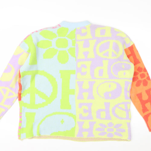 Urban Outfitters Women's Multicoloured Peace & Love Knit Jumper M