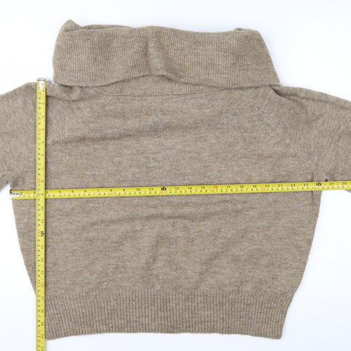 H&M Women Beige Cowl Neck Long Sleeve Pullover Jumper Size M