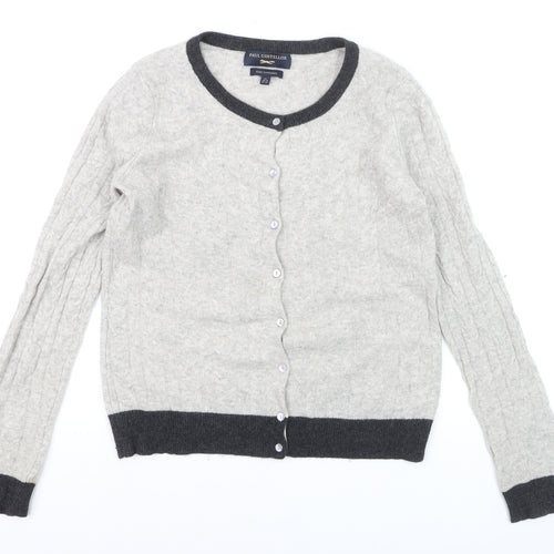 Paul Costelloe Women’s Grey 100% Cashmere Cardigan Size 16