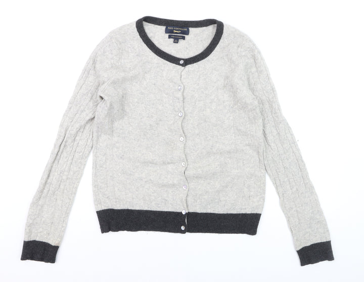Paul Costelloe Women’s Grey 100% Cashmere Cardigan Size 16
