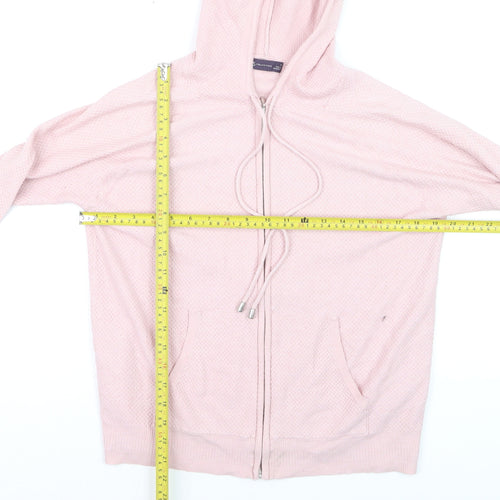 Marks and Spencer Women Pink Small Full Zip Hooded Sweatshirt