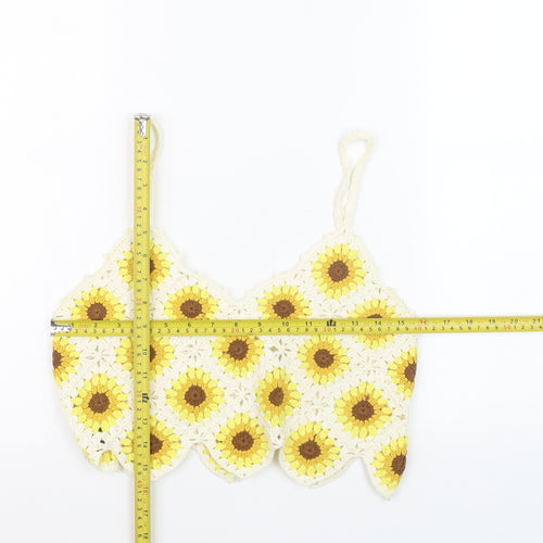 High Spirits Women's Yellow Crochet Sunflower Camisole Top Size 8
