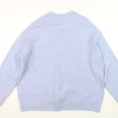 New Look Women's Blue NYC Crew Neck Knit Pullover Jumper Size M