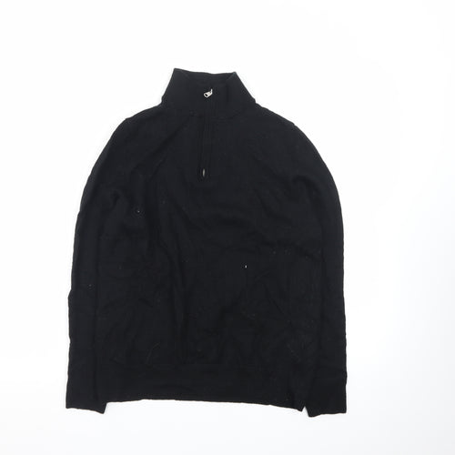 Marks and Spencer Autograph Men’s Black Merino Wool Half Zip Jumper M