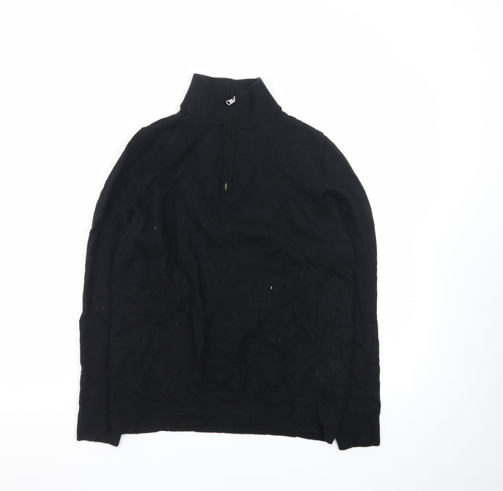 Marks and Spencer Autograph Men’s Black Merino Wool Half Zip Jumper M
