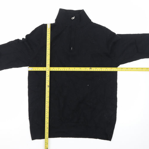 Marks and Spencer Autograph Men’s Black Merino Wool Half Zip Jumper M