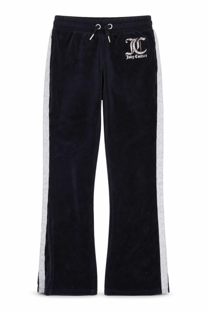 Juicy Couture Girls Black Velour Jogger Trousers Age 9/10 with Sparkle Trim