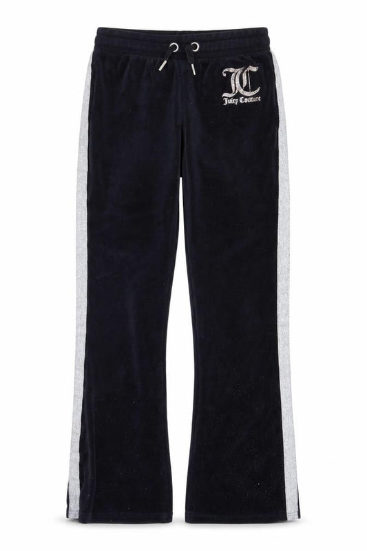 Juicy Couture Girls Black Velour Jogger Trousers Age 9/10 with Sparkle Trim