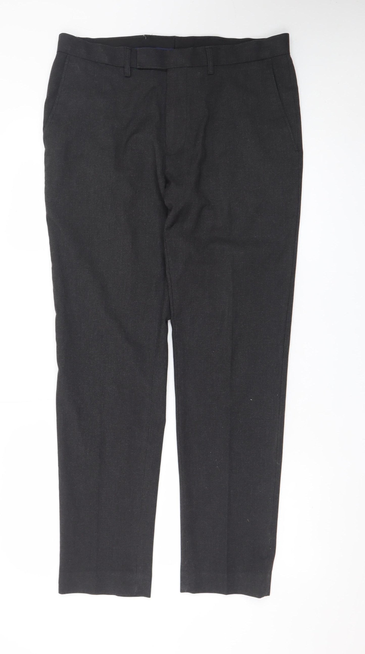 Moss 1851 Men's Black 34in Tailored Fit Dress Pants Trousers
