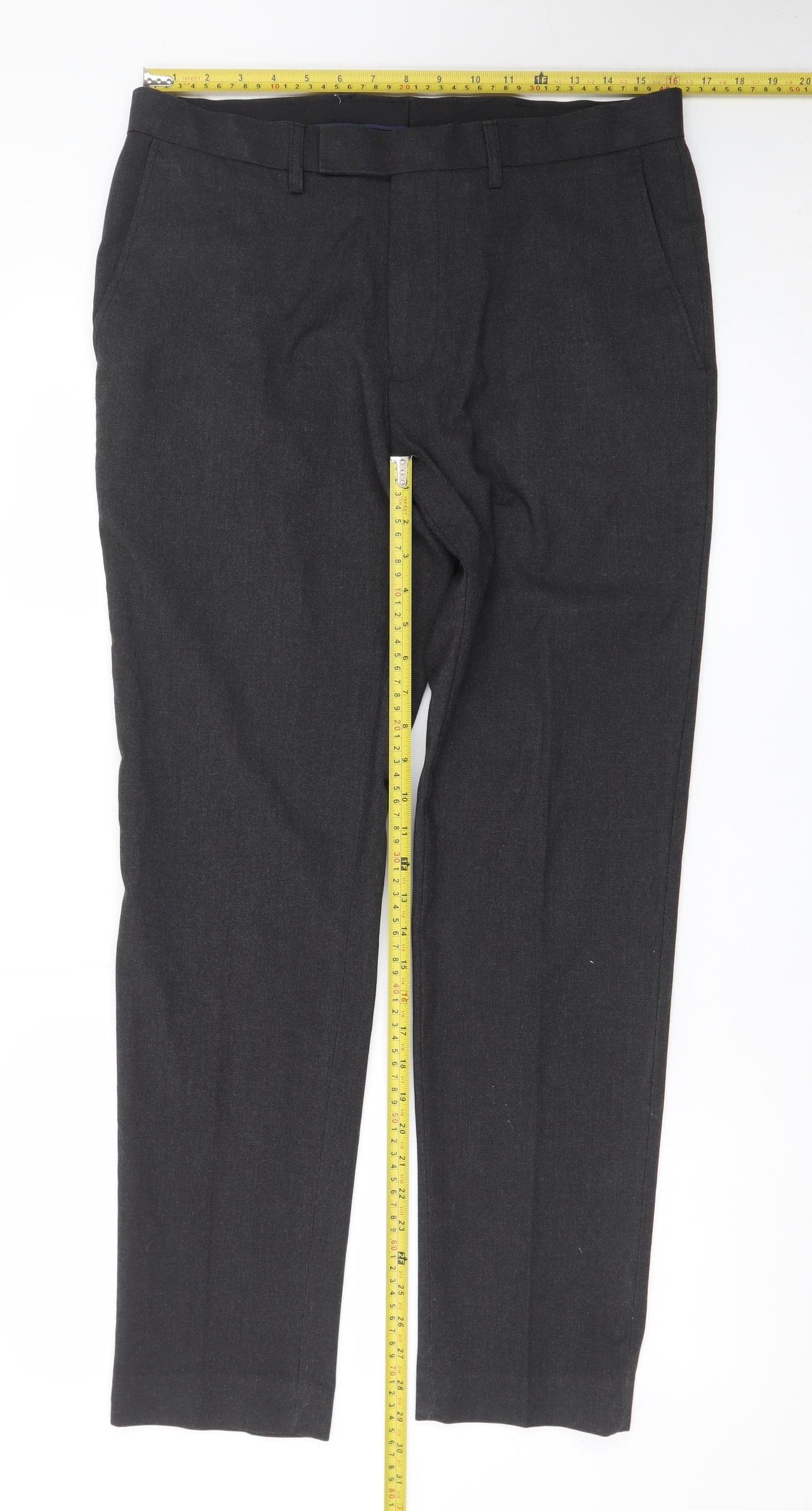 Moss 1851 Men's Black 34in Tailored Fit Dress Pants Trousers