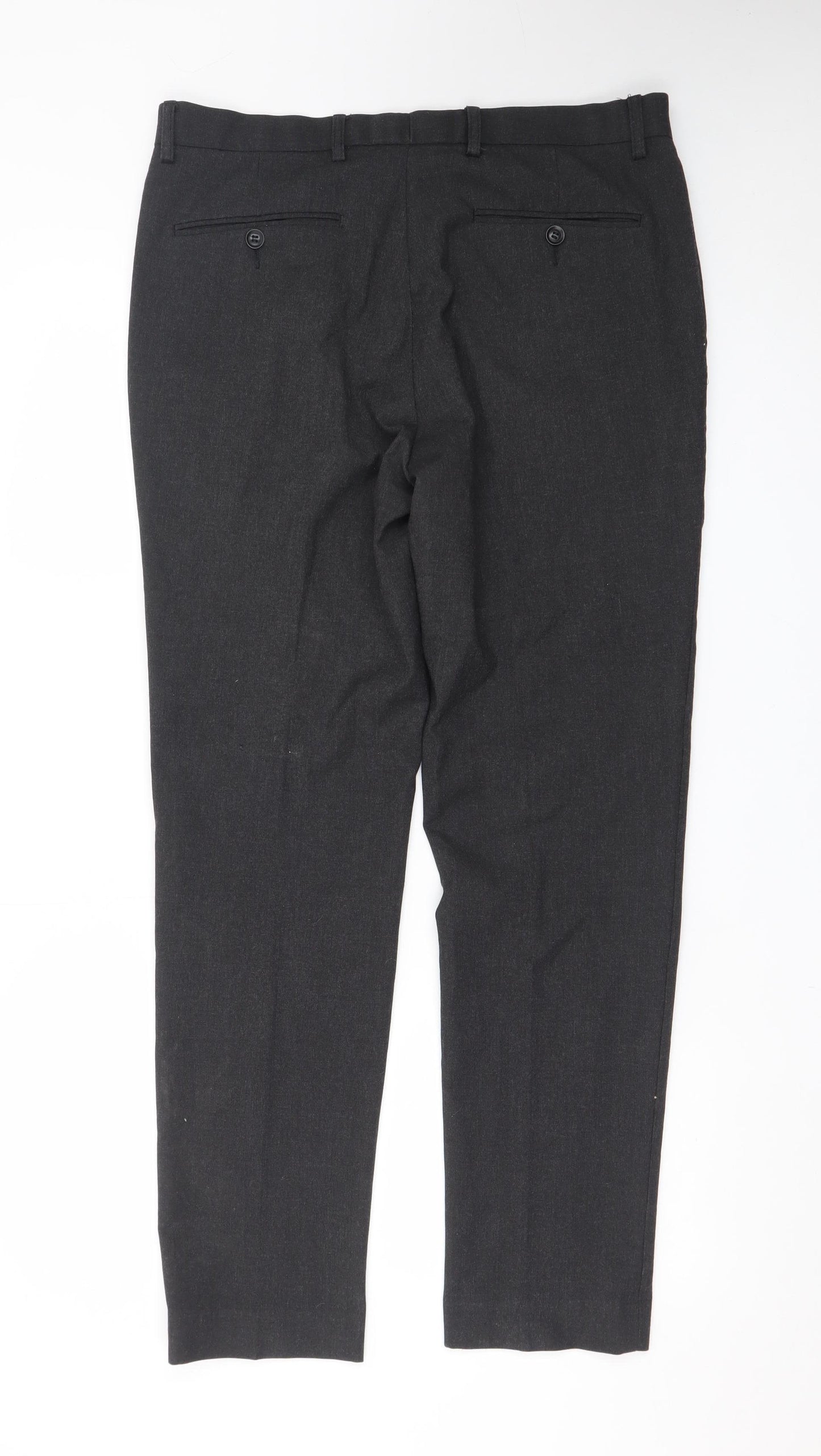 Moss 1851 Men's Black 34in Tailored Fit Dress Pants Trousers