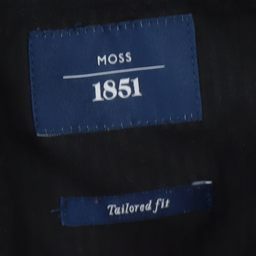 Moss 1851 Men's Black 34in Tailored Fit Dress Pants Trousers