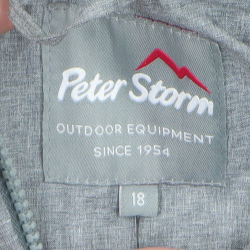 Peter Storm Womens Grey Waterproof Rain Coat Jacket Size 18