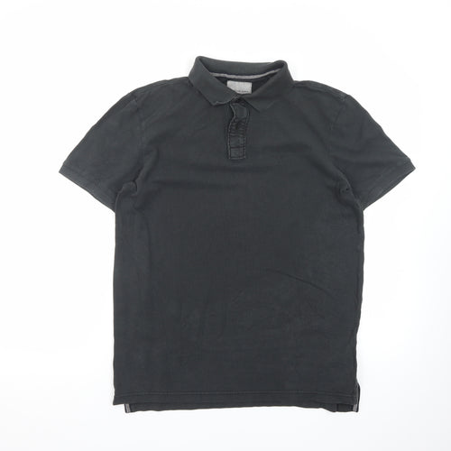 American Eagle Men’s Black Super Soft Cotton Polo Shirt Size S