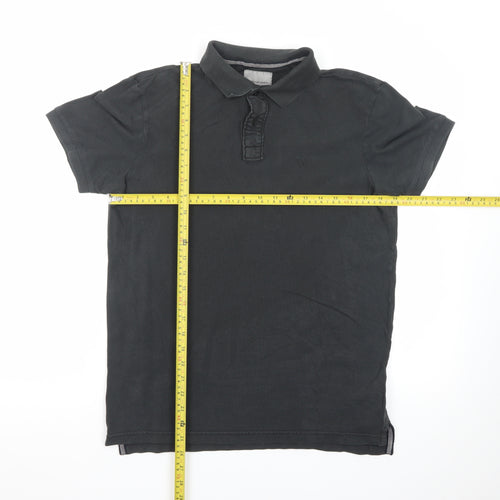 American Eagle Men’s Black Super Soft Cotton Polo Shirt Size S