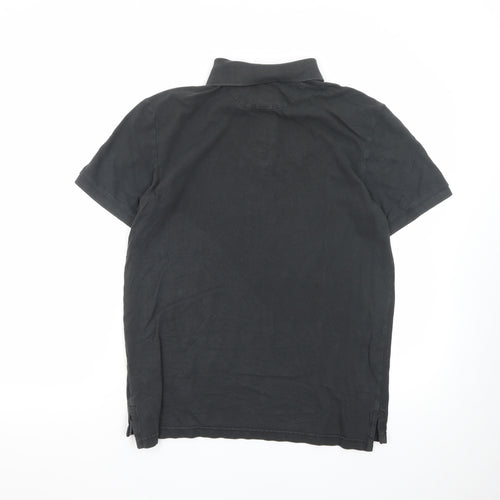 American Eagle Men’s Black Super Soft Cotton Polo Shirt Size S