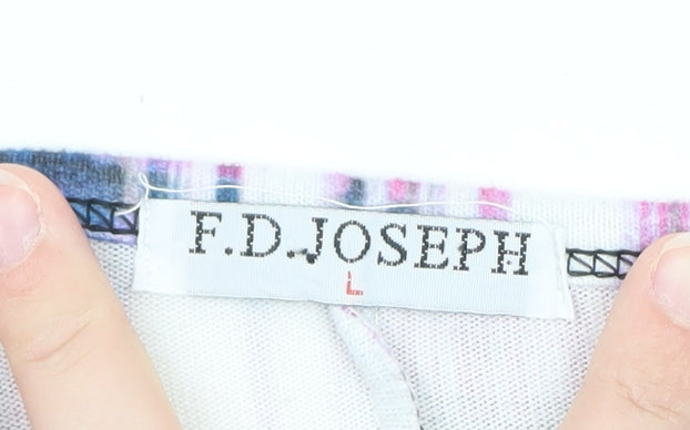 F.D. Joseph Women's Multicoloured Long Sleeve Jersey Henley T-Shirt L