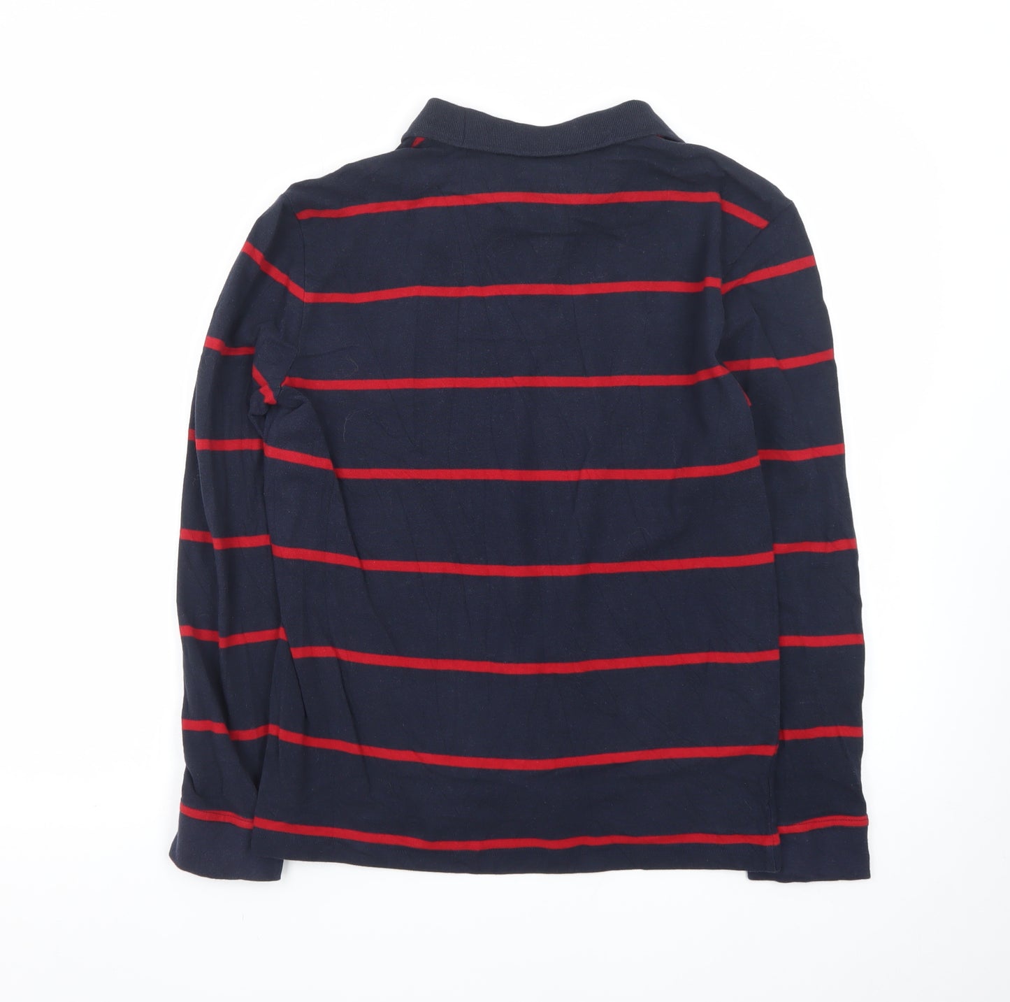 U.S. Polo Assn. Men's Navy Blue & Red Striped Long Sleeve Polo M
