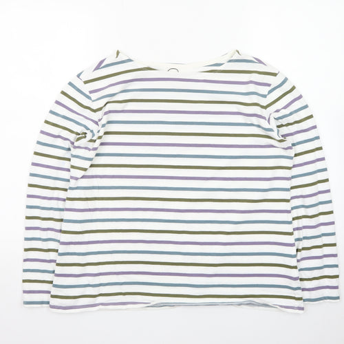 Seasalt Women’s Multicoloured Striped Long Sleeve Cotton Sailor Shirt UK 16