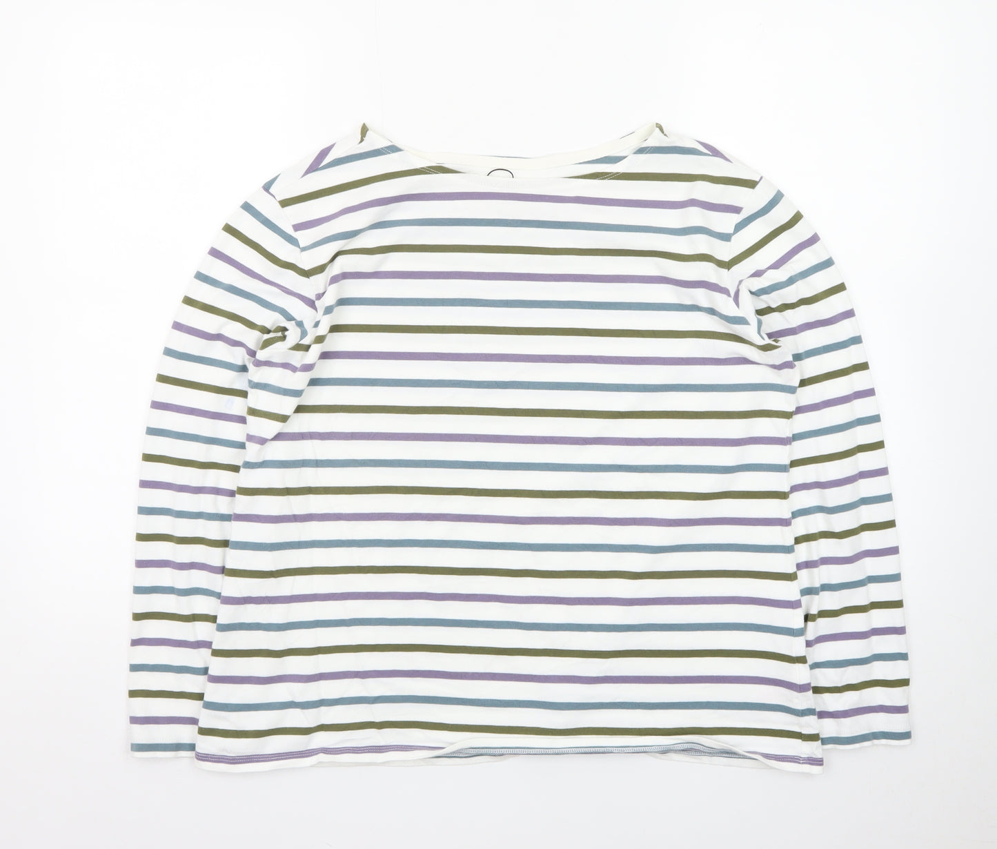 Seasalt Women’s Multicoloured Striped Long Sleeve Cotton Sailor Shirt UK 16